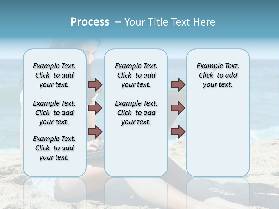 Sitting Beach People PowerPoint Template