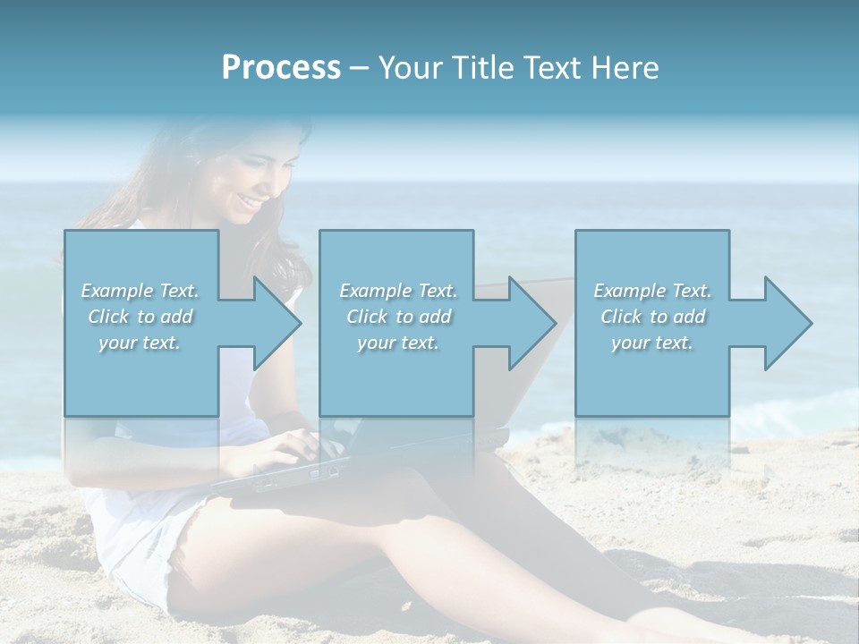 Sitting Beach People PowerPoint Template
