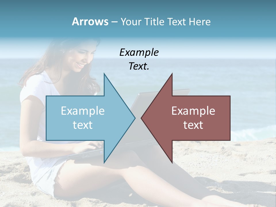 Sitting Beach People PowerPoint Template
