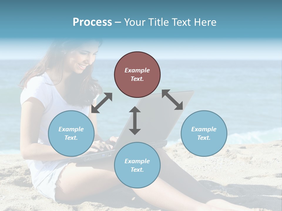 Sitting Beach People PowerPoint Template