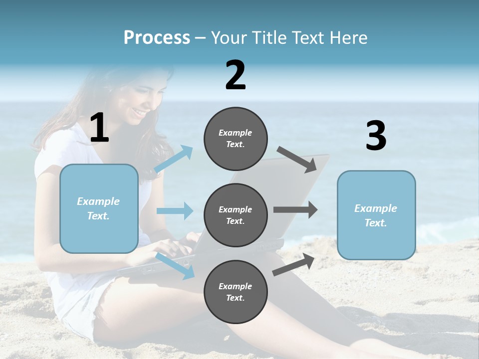 Sitting Beach People PowerPoint Template