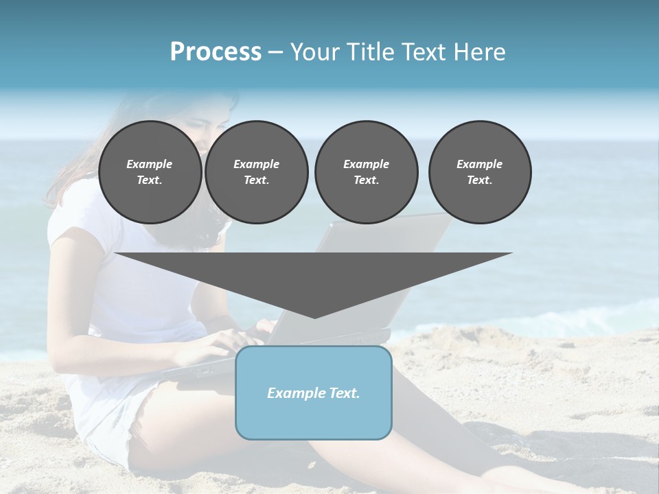 Sitting Beach People PowerPoint Template