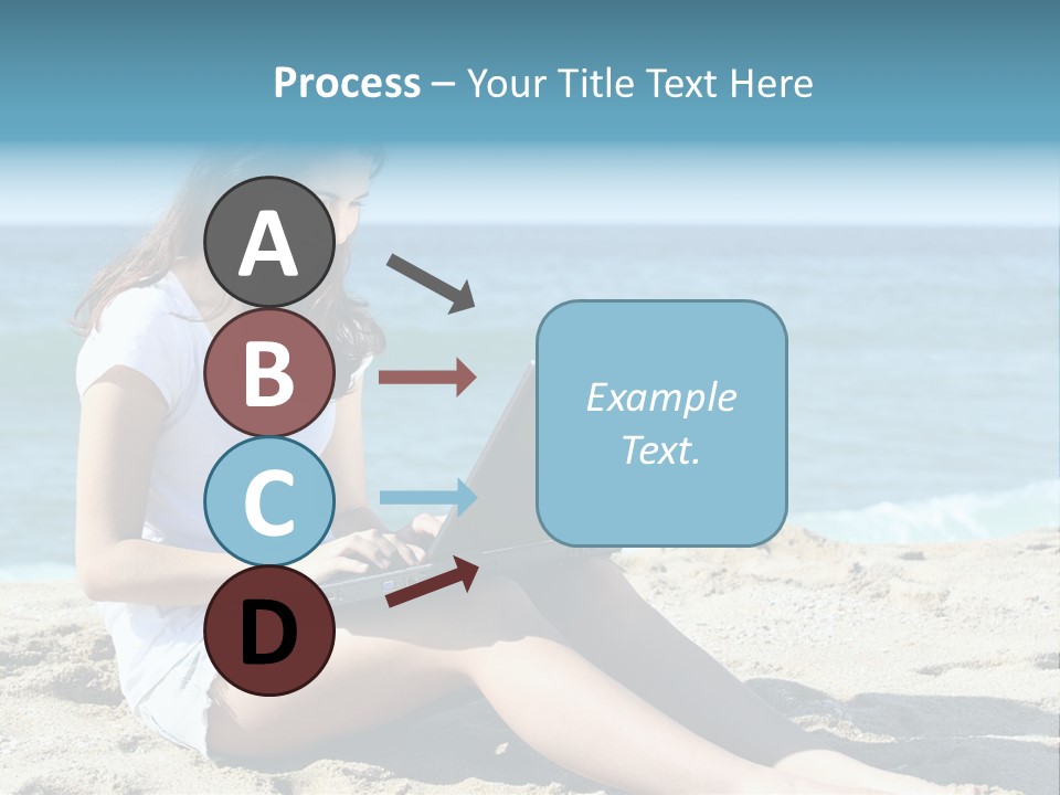 Sitting Beach People PowerPoint Template