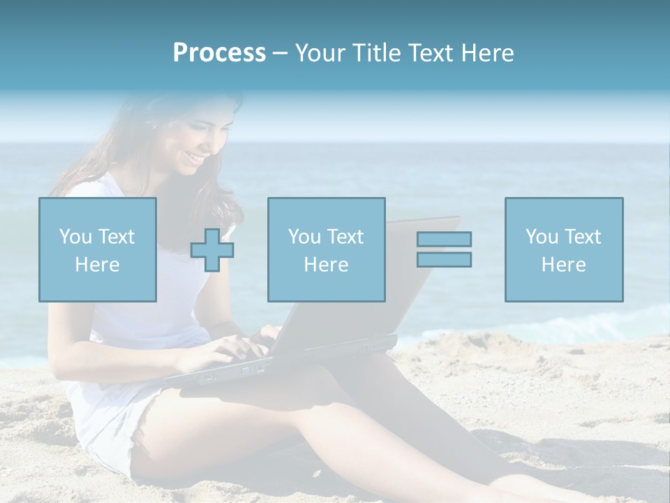 Sitting Beach People PowerPoint Template