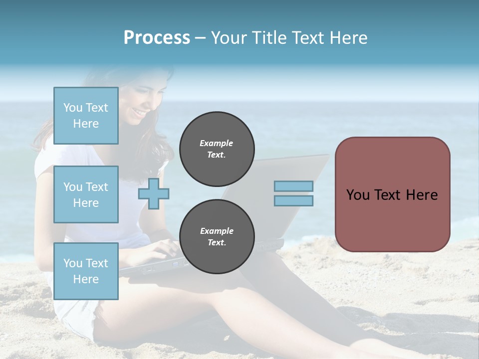 Sitting Beach People PowerPoint Template