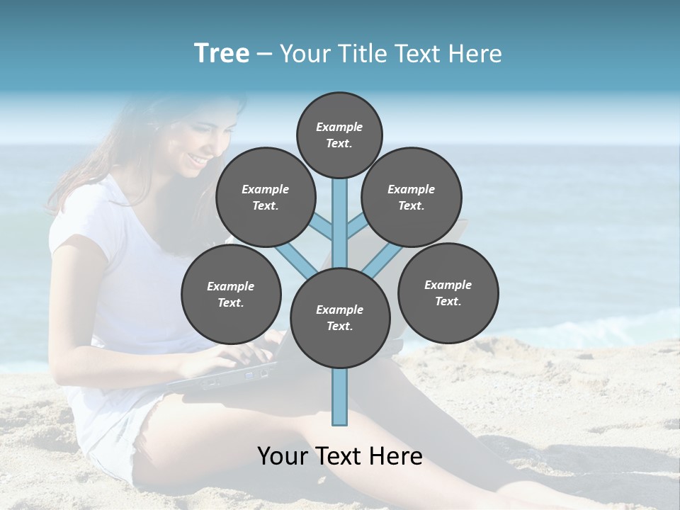 Sitting Beach People PowerPoint Template