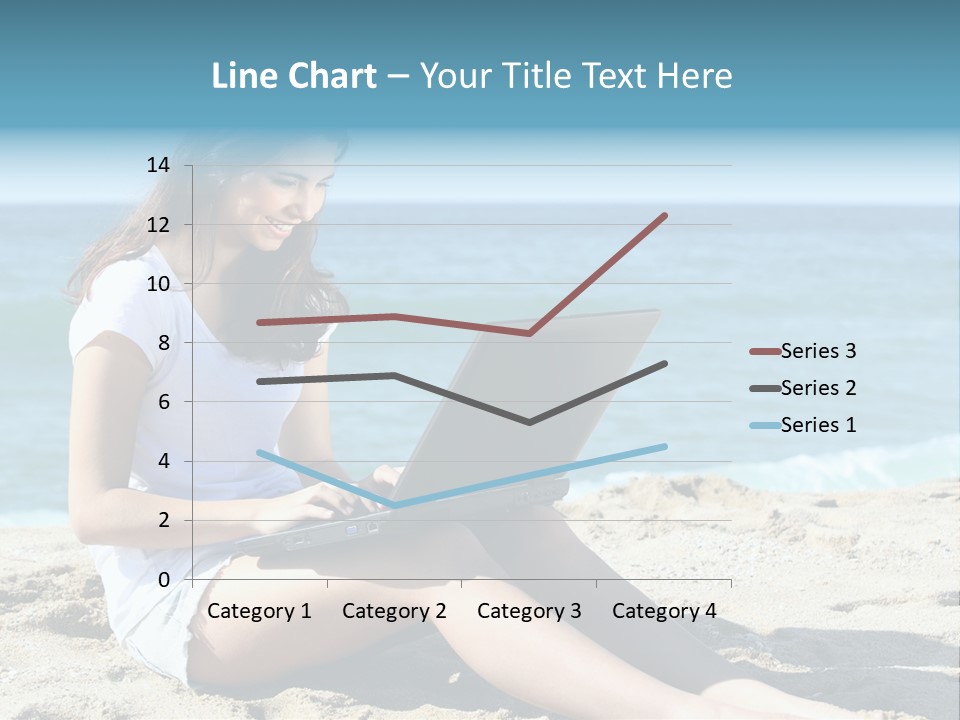 Sitting Beach People PowerPoint Template