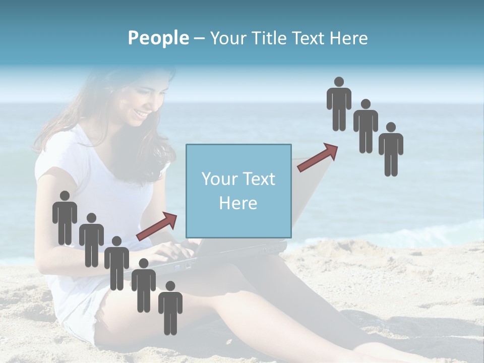 Sitting Beach People PowerPoint Template