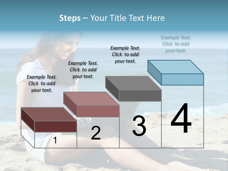 Sitting Beach People PowerPoint Template