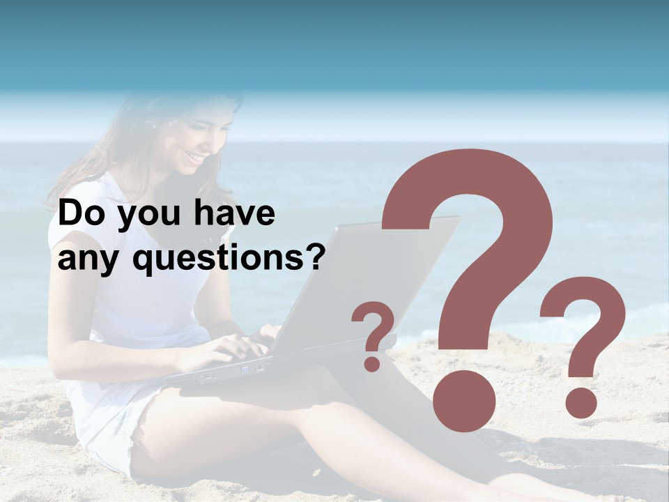 Sitting Beach People PowerPoint Template