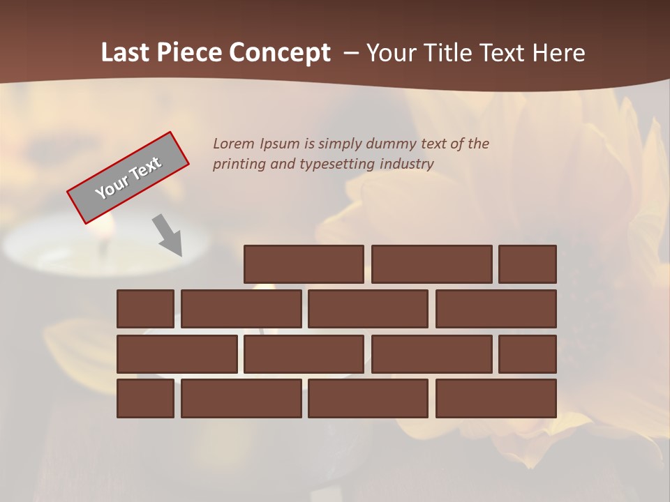 Three Candles With Yellow Flowers On A Wooden Table PowerPoint Template