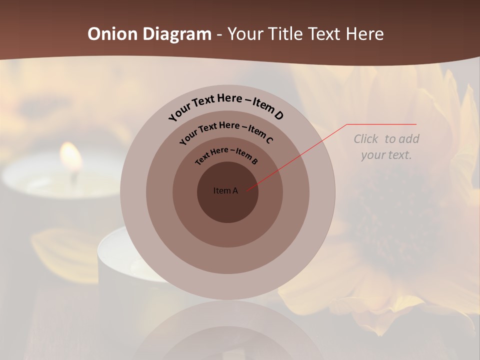 Three Candles With Yellow Flowers On A Wooden Table PowerPoint Template