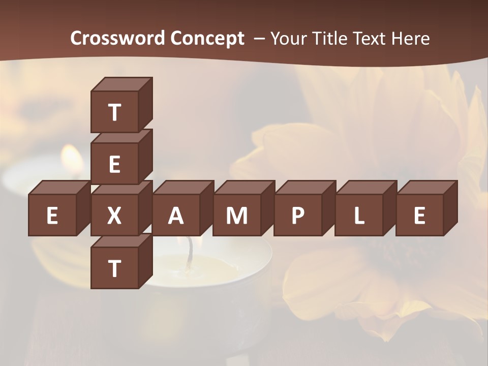 Three Candles With Yellow Flowers On A Wooden Table PowerPoint Template