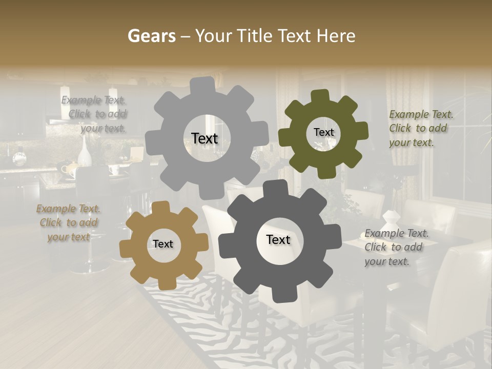 Interiors Appliances Kitchen Interior Home PowerPoint Template