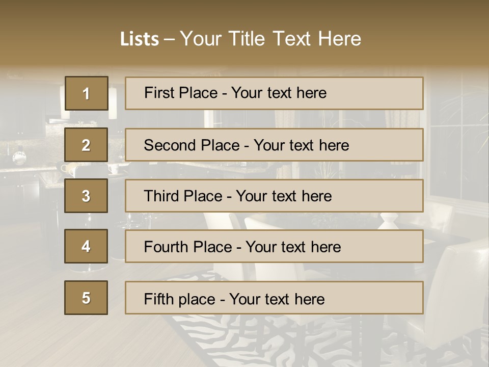 Interiors Appliances Kitchen Interior Home PowerPoint Template
