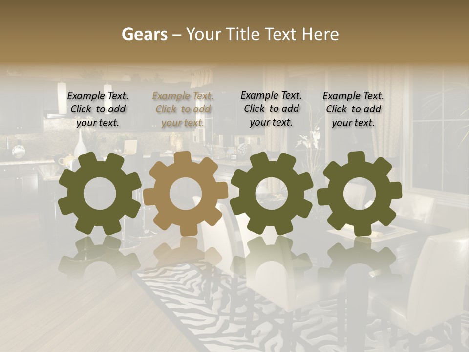 Interiors Appliances Kitchen Interior Home PowerPoint Template