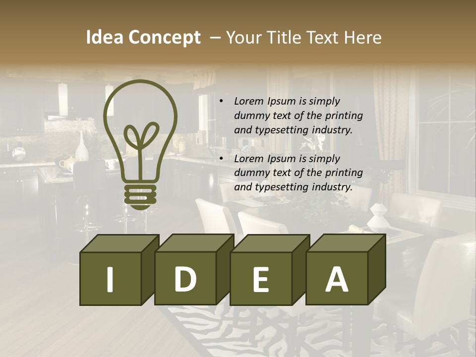 Interiors Appliances Kitchen Interior Home PowerPoint Template