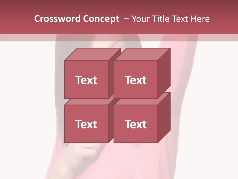 A Woman In Pink Shirt Holding Her Arm Up PowerPoint Template