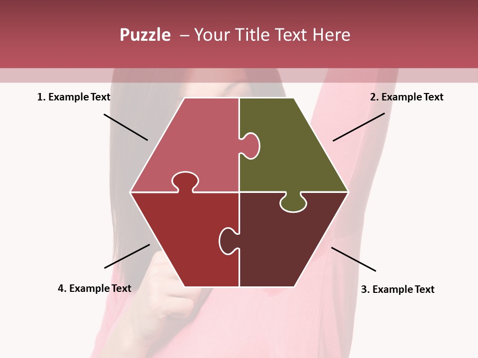 A Woman In Pink Shirt Holding Her Arm Up PowerPoint Template