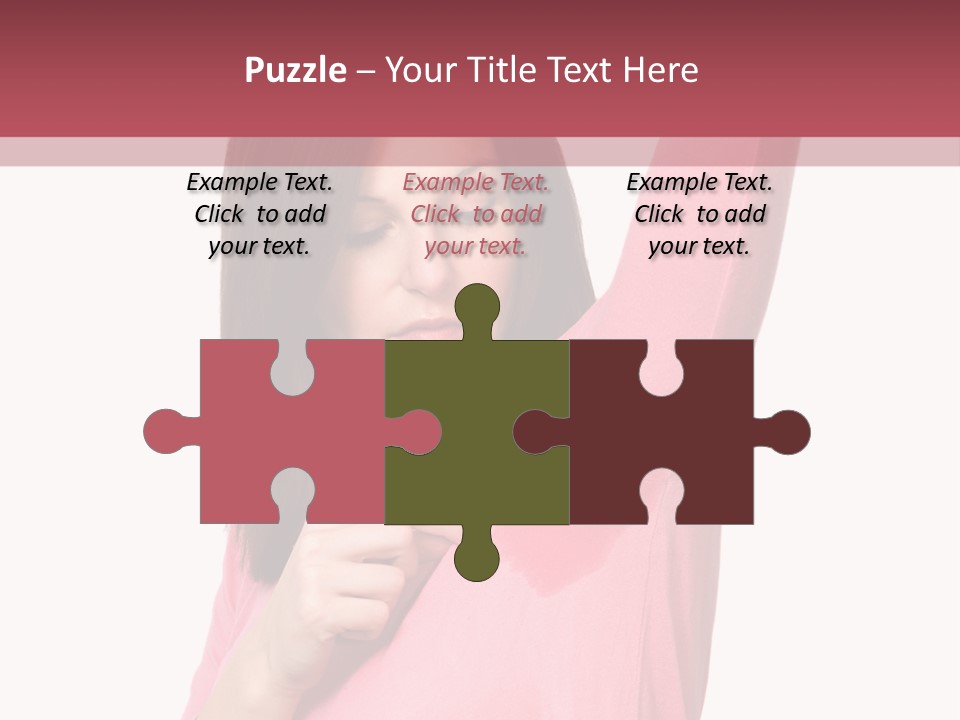 A Woman In Pink Shirt Holding Her Arm Up PowerPoint Template