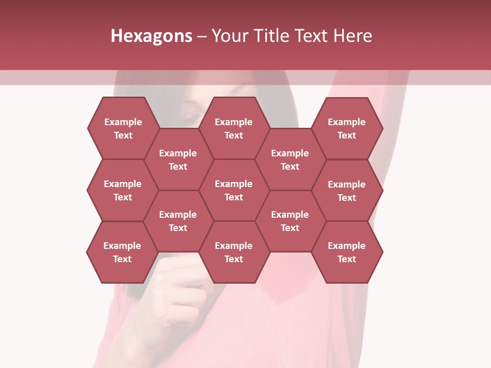 A Woman In Pink Shirt Holding Her Arm Up PowerPoint Template