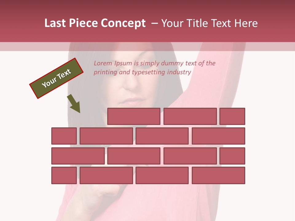 A Woman In Pink Shirt Holding Her Arm Up PowerPoint Template