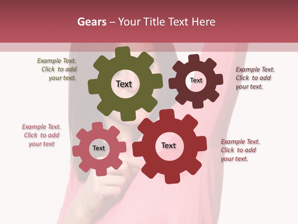 A Woman In Pink Shirt Holding Her Arm Up PowerPoint Template