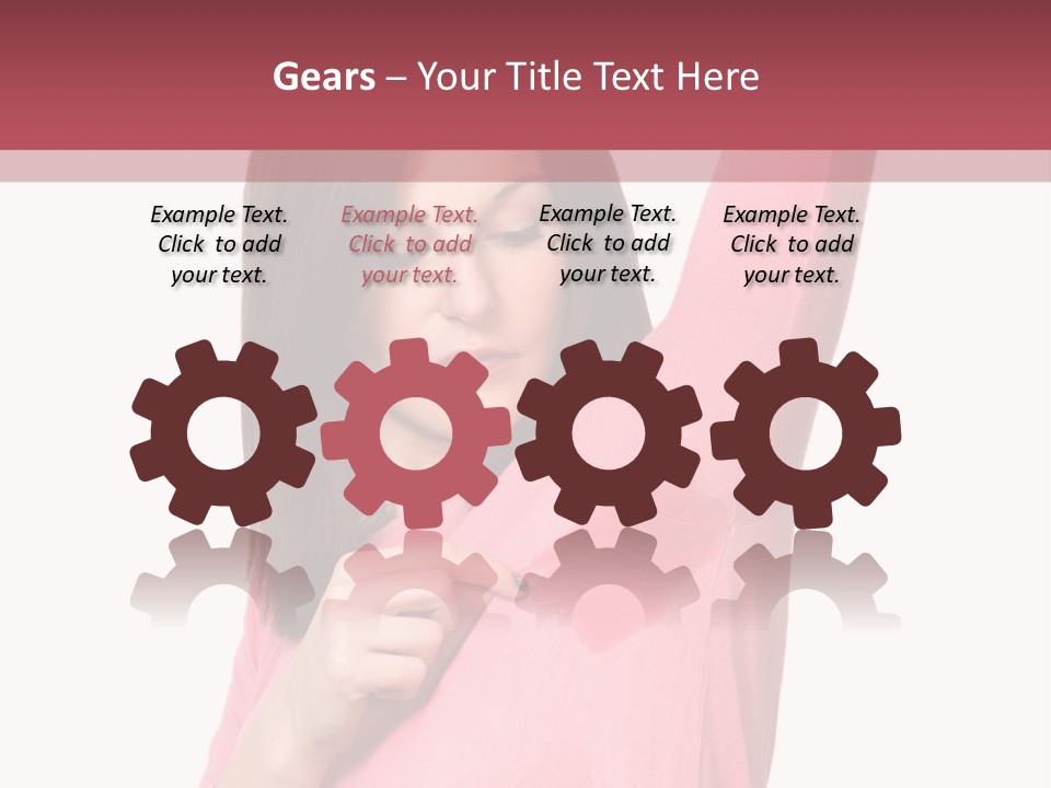 A Woman In Pink Shirt Holding Her Arm Up PowerPoint Template