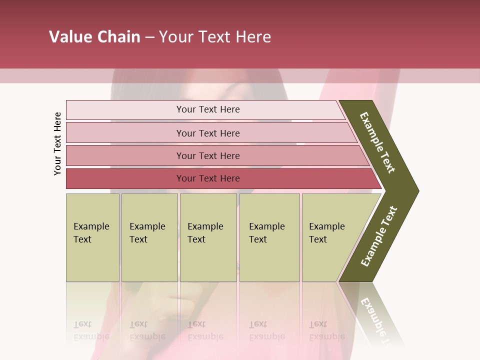 A Woman In Pink Shirt Holding Her Arm Up PowerPoint Template