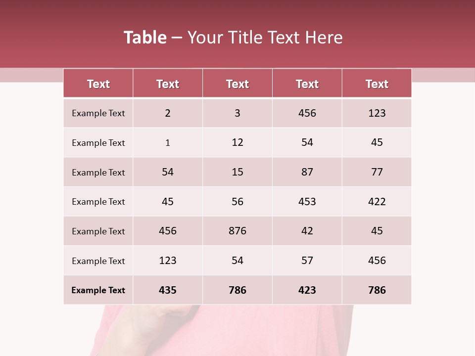 A Woman In Pink Shirt Holding Her Arm Up PowerPoint Template