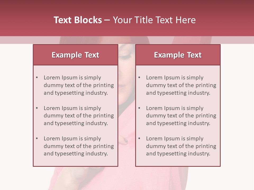 A Woman In Pink Shirt Holding Her Arm Up PowerPoint Template