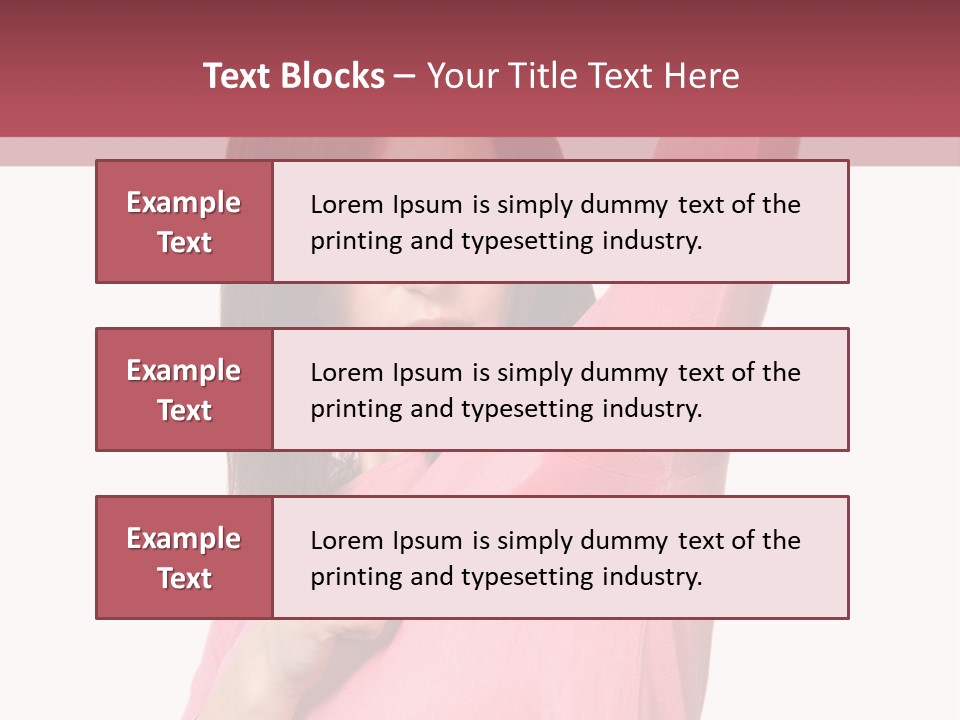 A Woman In Pink Shirt Holding Her Arm Up PowerPoint Template