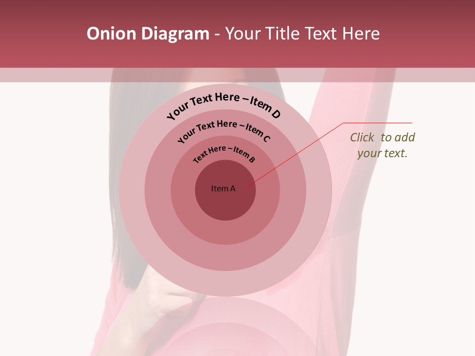 A Woman In Pink Shirt Holding Her Arm Up PowerPoint Template