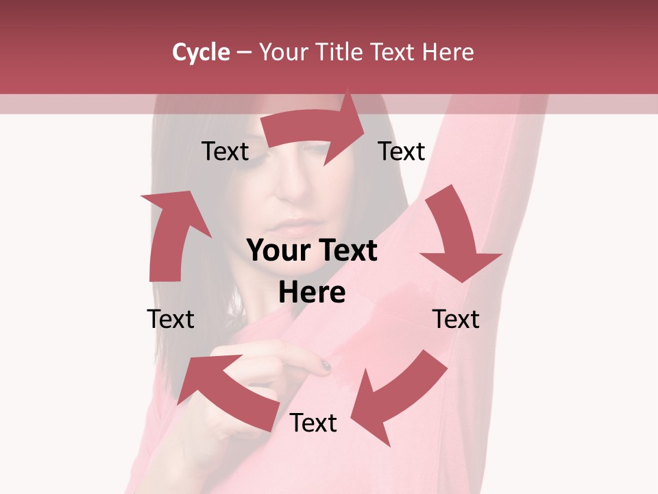 A Woman In Pink Shirt Holding Her Arm Up PowerPoint Template