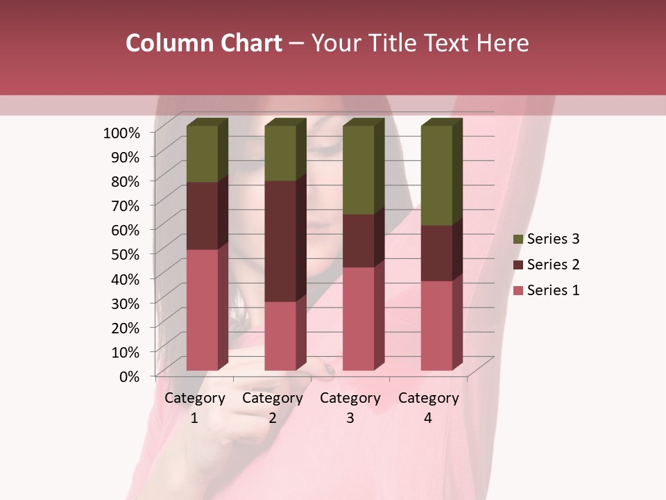 A Woman In Pink Shirt Holding Her Arm Up PowerPoint Template