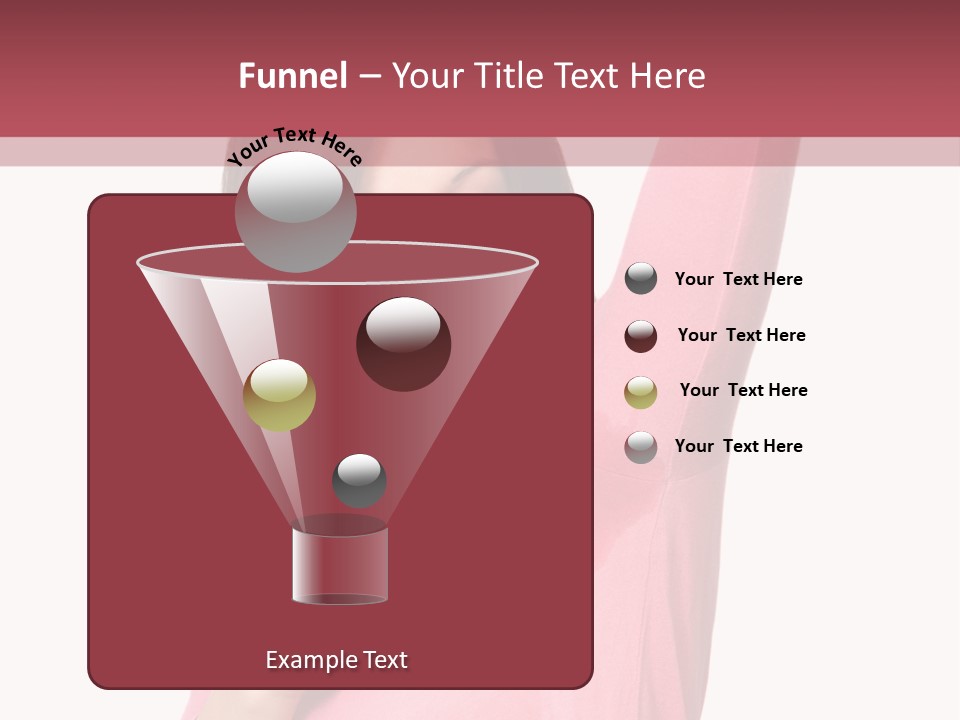 A Woman In Pink Shirt Holding Her Arm Up PowerPoint Template