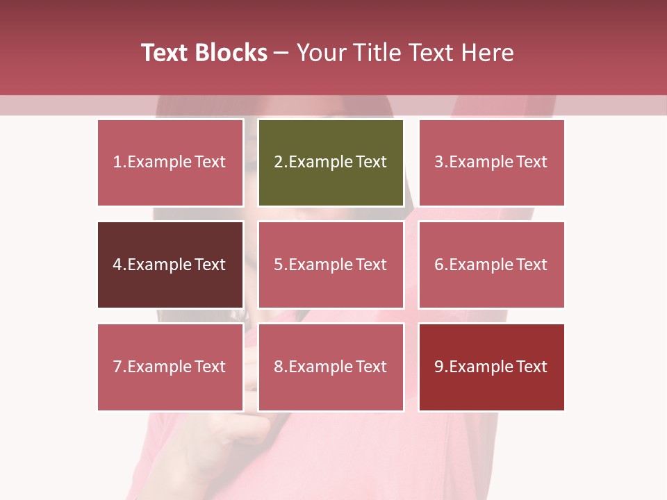 A Woman In Pink Shirt Holding Her Arm Up PowerPoint Template