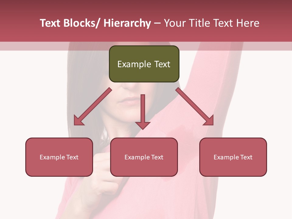 A Woman In Pink Shirt Holding Her Arm Up PowerPoint Template