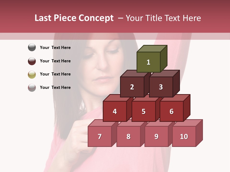 A Woman In Pink Shirt Holding Her Arm Up PowerPoint Template