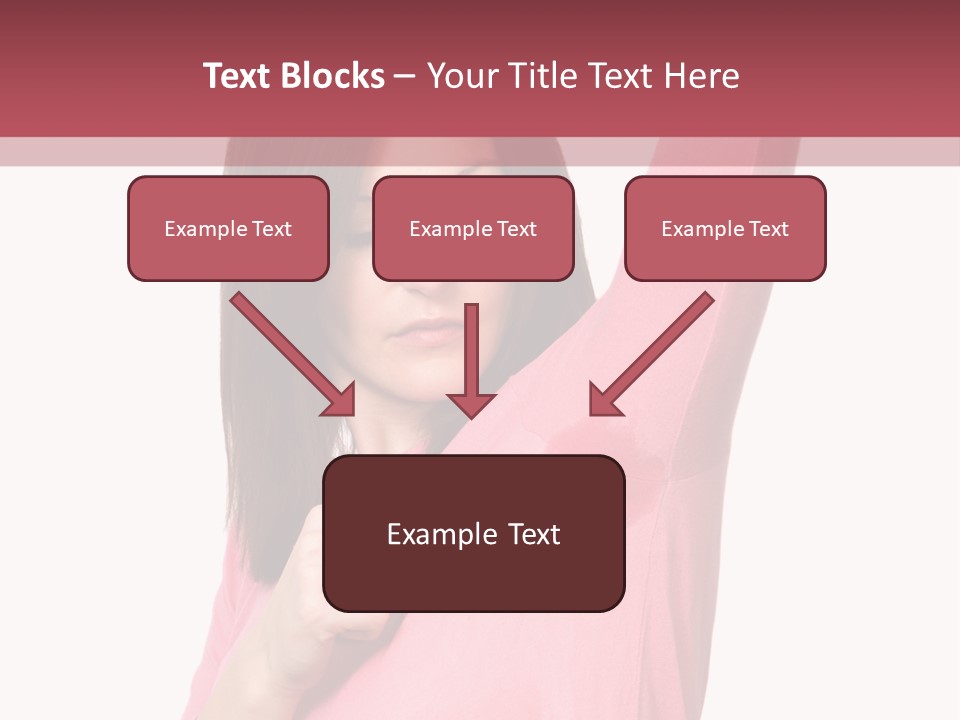 A Woman In Pink Shirt Holding Her Arm Up PowerPoint Template