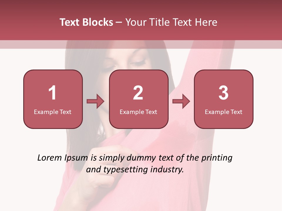 A Woman In Pink Shirt Holding Her Arm Up PowerPoint Template