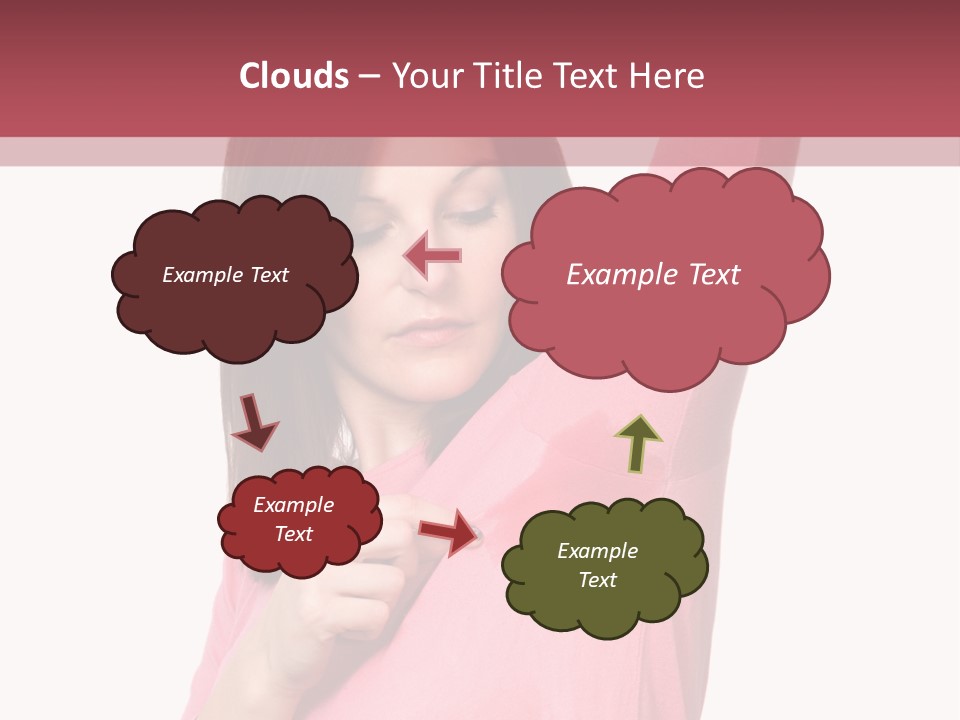 A Woman In Pink Shirt Holding Her Arm Up PowerPoint Template