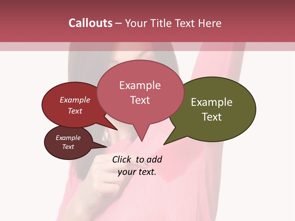 A Woman In Pink Shirt Holding Her Arm Up PowerPoint Template