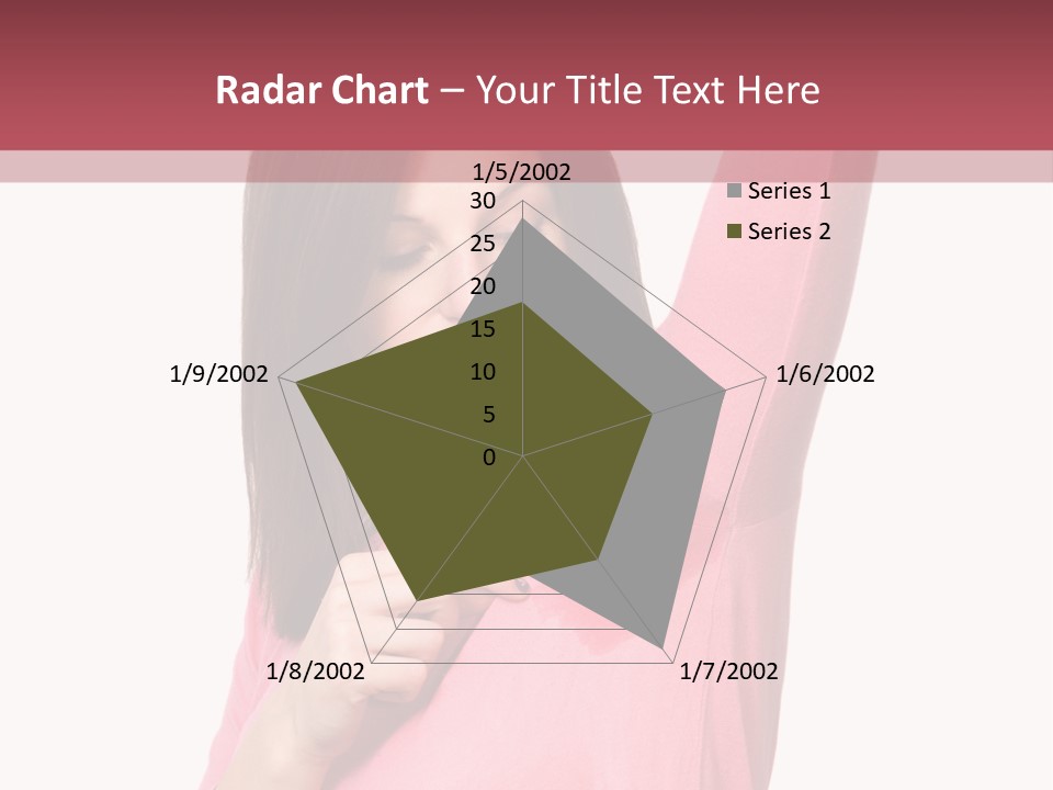 A Woman In Pink Shirt Holding Her Arm Up PowerPoint Template