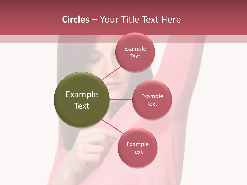 A Woman In Pink Shirt Holding Her Arm Up PowerPoint Template
