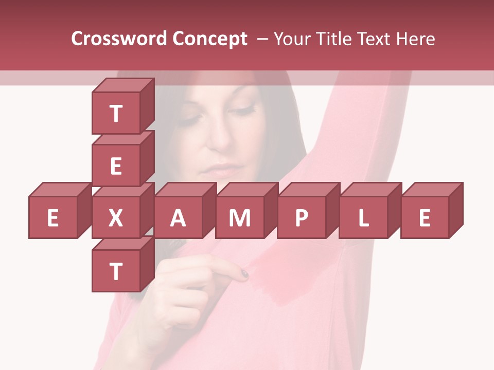 A Woman In Pink Shirt Holding Her Arm Up PowerPoint Template