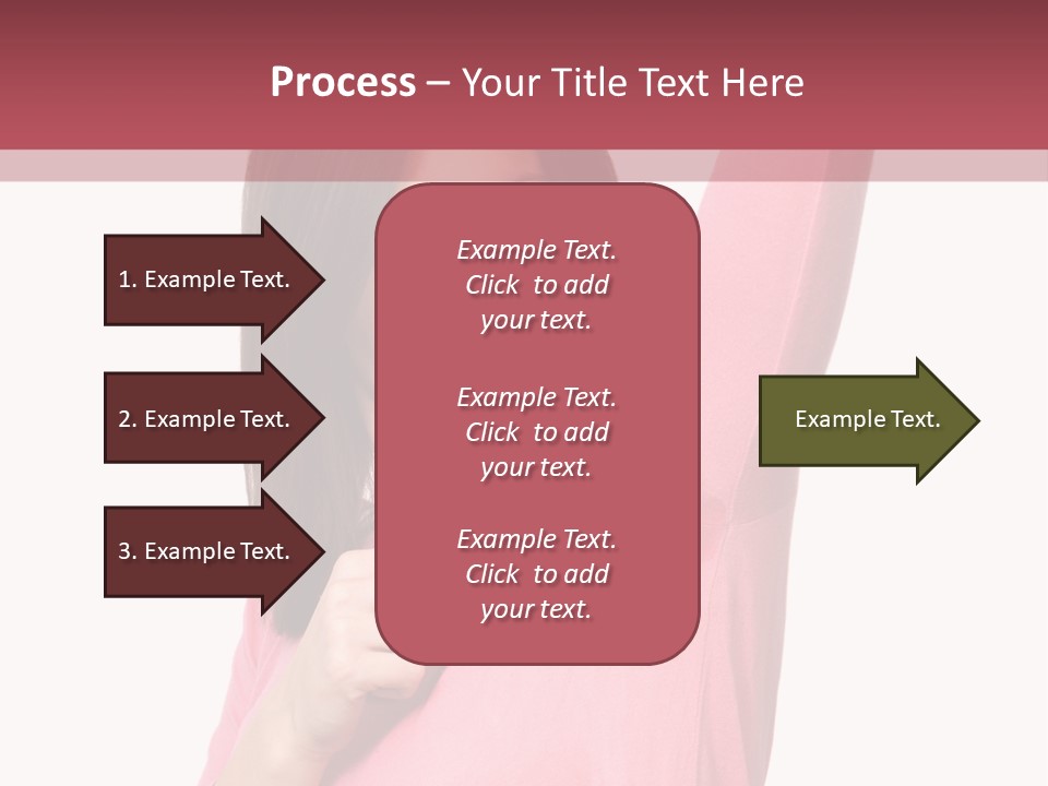 A Woman In Pink Shirt Holding Her Arm Up PowerPoint Template