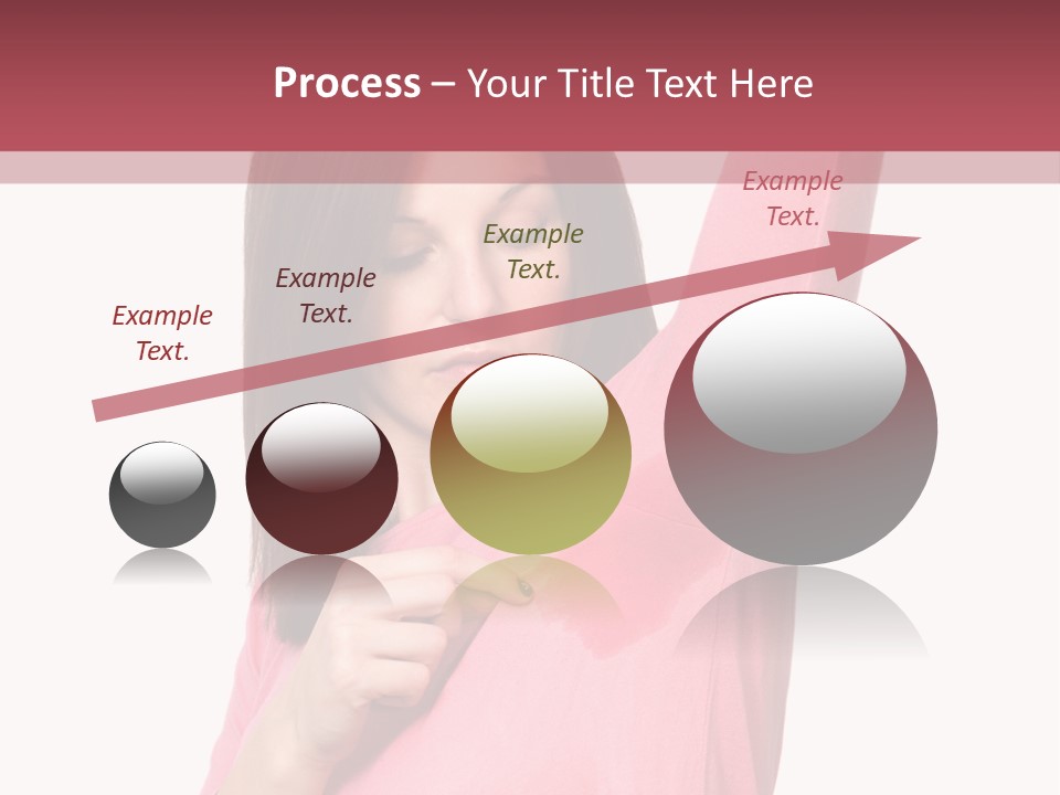 A Woman In Pink Shirt Holding Her Arm Up PowerPoint Template