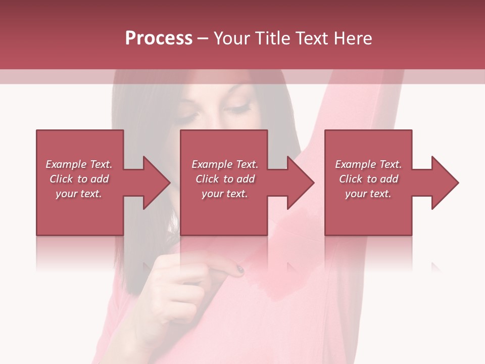 A Woman In Pink Shirt Holding Her Arm Up PowerPoint Template