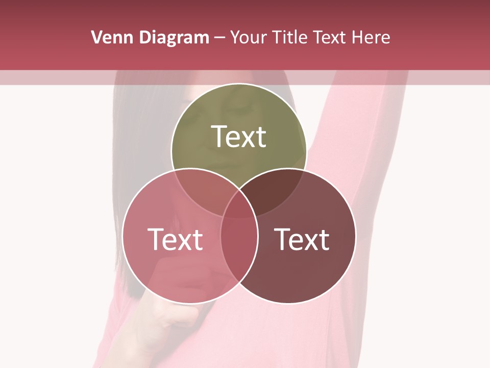 A Woman In Pink Shirt Holding Her Arm Up PowerPoint Template